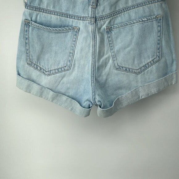 HOLLISTER high rise mom jean shorts 3” light denim distressed beach summer sz 25 - Picture 9 of 9